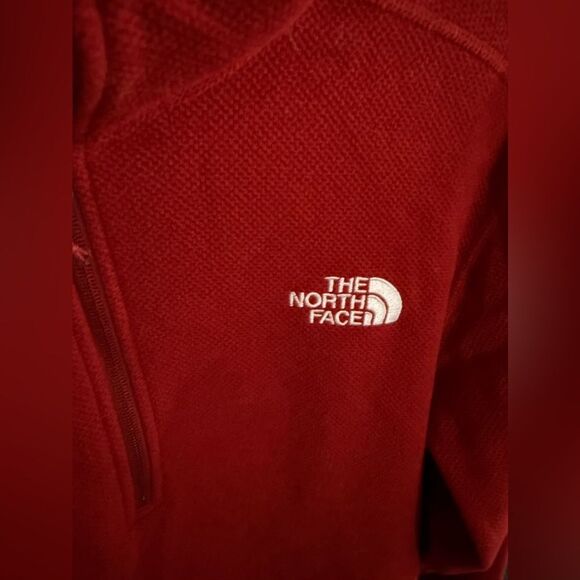The Northface Men's Quarter Zip Pullover Fleece Size Small Red - Picture 2 of 6